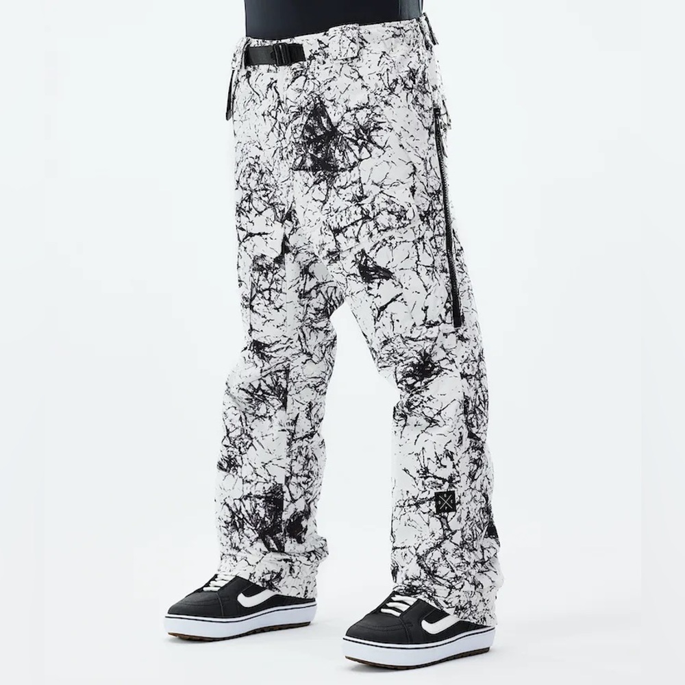Dope Antek 2021 Snowboard Pants Men Rock Print Black and White XS